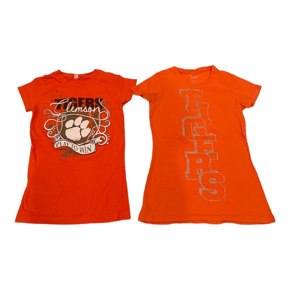 Clemson Tops - Clemson Tiger 100% cotton 2 tee's women's size small